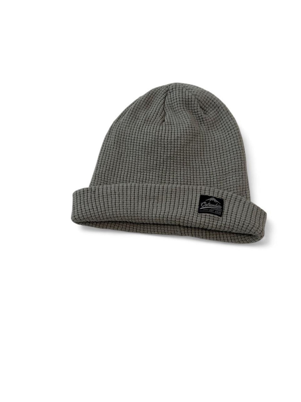 Columbia Men's Gray Waffle-Knit Cuffed Beanie